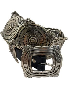 Nadim by Walter Doran Vtng Boho Statement Western Edgy Concho Belt - Sz L